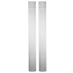  - PIL10X90X02FL-2 - 10"W x 90 1/2"H x 2 1/2"P with 18" Attached Plinth, Fluted Pilaster (pair)
