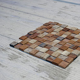 Ekena Millwork - WPW12X12ACMENA - 11 7/8"W x 11 7/8"H x 1/2"P Ancient Boat Wood Mosaic Wall Tile, Natural Finish