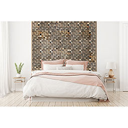 Ekena Millwork - WPW12X12RCMENA - 11 7/8"W x 11 7/8"H x 1/2"P Reclaimed Boat Wood Mosaic Wall Tile, Natural Finish