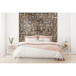 Ekena Millwork - WPW12X12WVMENA - 11 7/8"W x 11 7/8"H x 1/2"P Weave Boat Wood Mosaic Wall Tile, Natural Finish