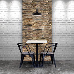 Ekena Millwork - WPW24X12STMENA - 23 3/4"W x 11 7/8"H x 3/4"P Stacked Boat Wood Mosaic Wall Tile, Natural Finish