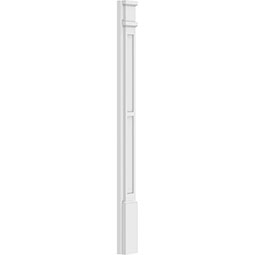 Ekena Millwork - PILPDFP-2 - Two Equal Flat Panel PVC Pilaster w/Standard Capital & Base (Pair)