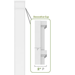 Ekena Millwork - PILPDRP-2 - Two Equal Raised Panel PVC Pilaster w/Standard Capital & Base (Pair)