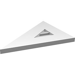 Ekena Millwork - GVPRL01 - Right Triangle Left Side Surface Mount PVC Gable Vent Standard Frame