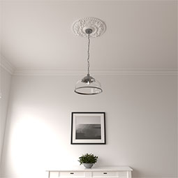 Ekena Millwork - CM18RO_P - 18"OD x 3 1/2"ID x 1 1/2"P Rose Ceiling Medallion (Fits Canopies up to 7 1/4")