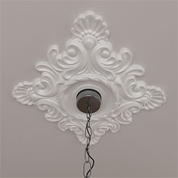 Ekena Millwork - CM18CR_P - 18"W x 18"H x 3 1/4"ID x 1 1/2"P Crawley Ceiling Medallion (Fits Canopies up to 6 3/4")