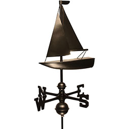 Dalvento, LLC - DVSAILBOAT-T - Sailboat Weathervane with Traditional Directionals and Globes