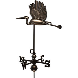 Dalvento, LLC - DVFLYINGHERON-T - Flying Heron Weathervane with Traditional Directionals and Globes