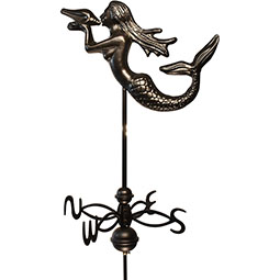 Dalvento, LLC - DVMERMAID-D - Mermaid Weathervane with Dalvento Directionals and Globes