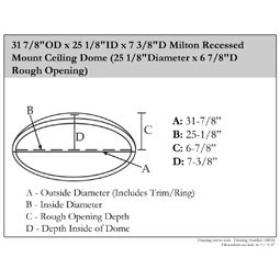 Ekena Millwork - DOME31MI - 31 7/8"OD x 25 1/8"ID x 7 3/8"D Milton Recessed Mount Ceiling Dome (25 1/8"Diameter x 6 7/8"D Rough Opening)