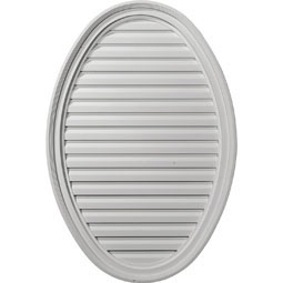 Ekena Millwork - GVOV25X37F - 25"W x 37"H x 2 1/8"P, Vertical Oval Gable Vent Louver, Functional
