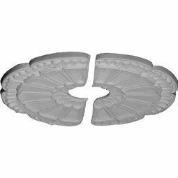 Ekena Millwork - CM18FW2 - 18 1/2"OD x 3 5/8"ID x 7/8"P Flower Ceiling Medallion, Two Piece (Fits Canopies up to 3 5/8")