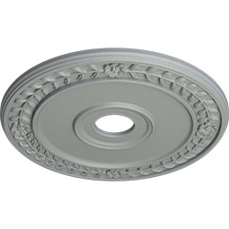 Ekena Millwork - CM21WR_P - 21 1/8"OD x 3 5/8"ID x 7/8"P Wreath Ceiling Medallion (Fits Canopies up to 6")