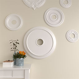 Ekena Millwork - CM24CR_P - 24 1/8"OD x 4 3/8"ID x 2 1/4"P Crendon Ceiling Medallion (Fits Canopies up to 4 3/8")