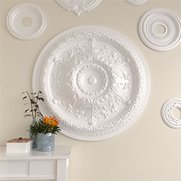 Ekena Millwork - CM38OS_P - 38 3/8"OD x 2 7/8"P Oslo Ceiling Medallion (Fits Canopies up to 7 5/8")