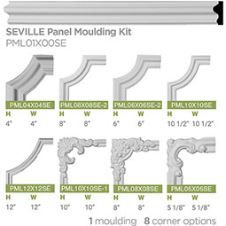 Ekena Millwork - PML01X00SE - 1 1/2"H x 3/4"P x 94 1/2"L Seville Panel Moulding