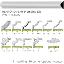 Ekena Millwork - PML01X00AS - 1 5/8"H x 1/2"P x 94 1/2"L Ashford Smooth Panel Moulding