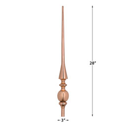 Good Directions - GD755 - 28" Aragon Pure Copper Rooftop Finial with Roof Mount