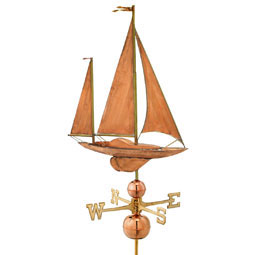 Good Directions - GD9907P - Large Sailboat Weathervane - Pure Copper