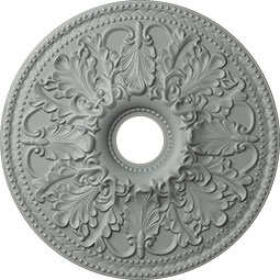 Ekena Millwork - CM23AS_P - 23 7/8"OD x 4"ID x 2 1/8"P Ashley Ceiling Medallion (Fits Canopies up to 4 3/4")
