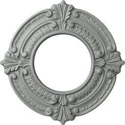 Ekena Millwork - CM09BN_P - 9"OD x 4 1/8"ID x 5/8"P Benson Ceiling Medallion (Fits Canopies up to 4 1/8")
