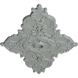 Ekena Millwork - CM70X43ML_P - 67 1/4"W x 43 3/8"H x 4"ID x 2"P Melchor Diamond Ceiling Medallion (Fits Canopies up to 4")