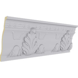 Ekena Millwork - MLD09X03X10AL - 9 1/4"H x 3 3/4"P x 9 7/8"F x 94 1/2"L Alexandria Acanthus Leaf and Ribbons Crown Moulding