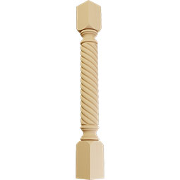 Ekena Millwork - COLHA - Hamilton Rope Cabinet Column (Top Block: 6 1/8", Bottom Block: 7 1/8")
