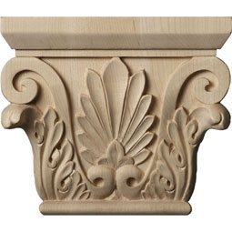 Ekena Millwork - CAPCH - 6 1/2"W x 4 3/8"BW x 2 1/2"D x 5 1/2"H Small Chesterfield Capital (Fits Pilasters up to 3 7/8"W x 1"D)