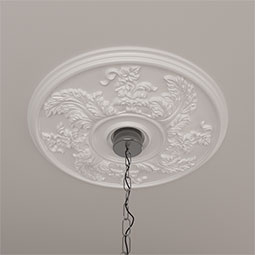 Ekena Millwork - CM23AC_P - 23 5/8"OD x 4 5/8"ID x 1 7/8"P Acanthus Twist Ceiling Medallion (Fits Canopies up to 8 3/8")