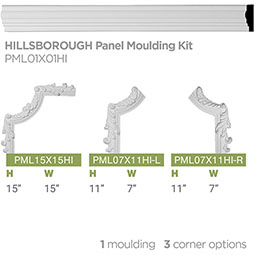 Ekena Millwork - SAMPLE-PML01X01HI - SAMPLE - 1 3/4"H x 5/8"P x 12"L Hillsborough Panel Moulding