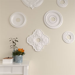 Ekena Millwork - CM17PE_P - 17 3/4"OD x 3 3/4"ID x 1"P Peralta Ceiling Medallion (Fits Canopies up to 4 5/8")