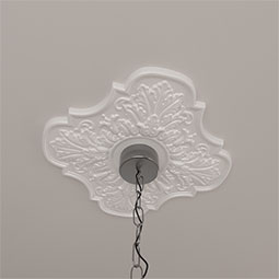 Ekena Millwork - CM17PE_P - 17 3/4"OD x 3 3/4"ID x 1"P Peralta Ceiling Medallion (Fits Canopies up to 4 5/8")