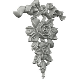 Ekena Millwork - ONL08X09X01VE - 8 1/2"W x 9"H x 3/4"P Versailles Ribbon and Rose Drop Onlay