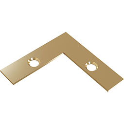 Brown Wood Products - BW01HC1006PB1 - 3/8"W x 1 1/2"L Decorative L-Shaped Corner Strap, Polished Brass