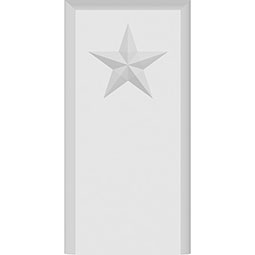Ekena Millwork - PBPFOS08 - Standard Foster Star Plinth Block With Rounded Edge