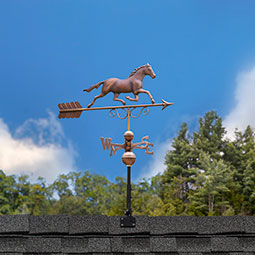 Good Directions - GD1974 - Galloping Horse Pure Copper Weathervane<br>