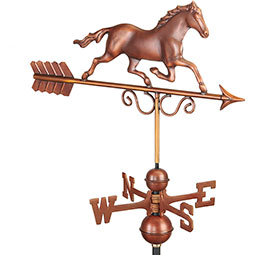 Good Directions - GD1974 - Galloping Horse Pure Copper Weathervane