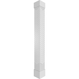 Ekena Millwork - CCENCVD - Craftsman Classic Square Non-Tapered Chevron Modern Fretwork Column