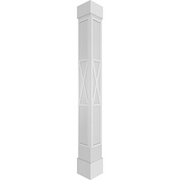 Ekena Millwork - CCENXFH - Craftsman Classic Square Non-Tapered X-Board Farmhouse Fretwork Column