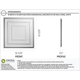Ekena Millwork - WPMX - 19 5/8"W x 19 5/8"H Multiplex EnduraWall Decorative 3D Wall Panel