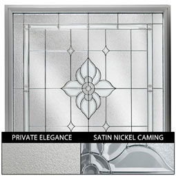 Hy-Lite - DF4848SPFLPENK - Rough Opening: 48"W x 48"H (Actual Size: 47 1/2"W x 47 1/2"H) Large Spring Flower Window with Private Elegance, Satin Nickel