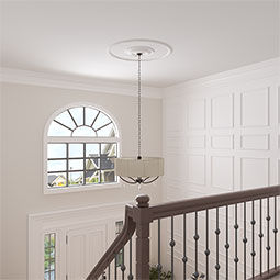 Ekena Millwork - CR39SU_P - 40"OD x 36"ID x 2"W x 7/8"P Sussex Floral Ceiling Ring