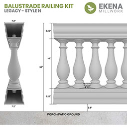 Ekena Millwork - BALKLG - Fiberthane Legacy Balustrade Railing Kit