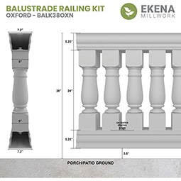 Ekena Millwork - BALKOX - Fiberthane Oxford Balustrade Railing Kit