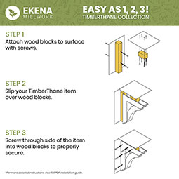 Ekena Millwork - RFTURCRE - Crestline Rough Cedar Woodgrain TimberThane Rafter Tail, Primed Tan