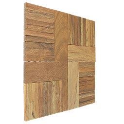 Authentic Reclaimed Boat Wood Mosaic Wall Tiles - 11 7/8" X 11 7/8" Natural Rustic Panels For Feature Walls, DIY Accents - View #5