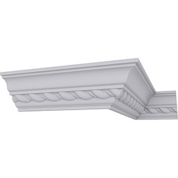 Ekena Millwork - MLD01X01X02CL - 1 7/8"H x 1 7/8"P x 2 3/4"F x 94 1/2"L, (1" Repeat) Classic Roped Crown Moulding