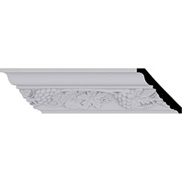 Ekena Millwork - MLD04X04X05GR - 3 7/8"H x 3 7/8"P x 5 1/2"F x 94 1/2"L, (10 5/8" Repeat) Grape Bunch Crown Moulding