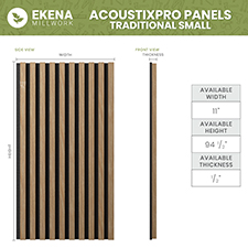 Ekena Millwork - SWATR - AcoustixPro Noise Cancelling Traditional Slat Wall Panel